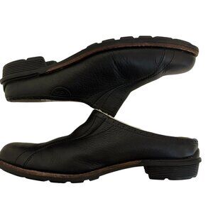 UGG Langford Mules  Black Leather Sheepskin Size 7.5